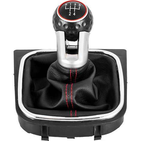 Suitable for Volkswagen Golf and Jetta, gearshift lever, interior accessory set, black, white, red, 6-speed, one-piece. (1/4)