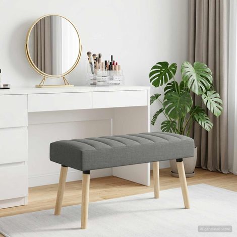 vidaXL Panchina trapuntata a canale Grigio Scuro 80 x 40 x 46 cm