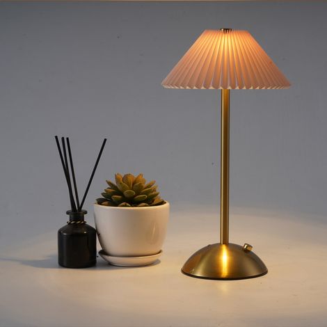 LED Tischlampe Pilzform aus Metall Helligkeit verstellbar Regenschirm Design Sanftes Nachtlicht für Schlafzimmer Rosa (1/5)