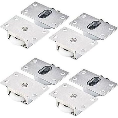 CSPARKV 4 Paires Roues à Rouleaux pour Armoire Roues à Rouleaux pour Porte Coulissante Roulettes Placard Coulissant Galet de Armoire Porte Galet de Roulement de Porte pour Placard Fenêtre (1/5)