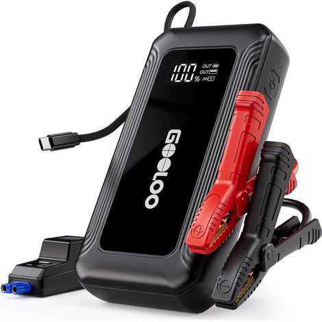 Booster Batterie 3000A avec Charge Rapide USB-C 45W Lampe Torche LED, Démarreur 12V, Moteurs Essence Jusqu'à 8.5L, Diesel 6L, Batterie Portable, Lumière Urgence (1/5)
