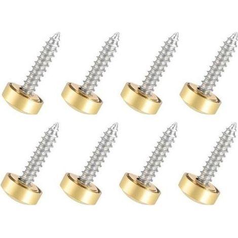 10 mm Spiegelschraubenabdeckungen x 8 Stück, polierte goldene Zierkappen, Abdeckkappen für dekorative Spiegel und Werbeschilder, [Gold] (1/5)