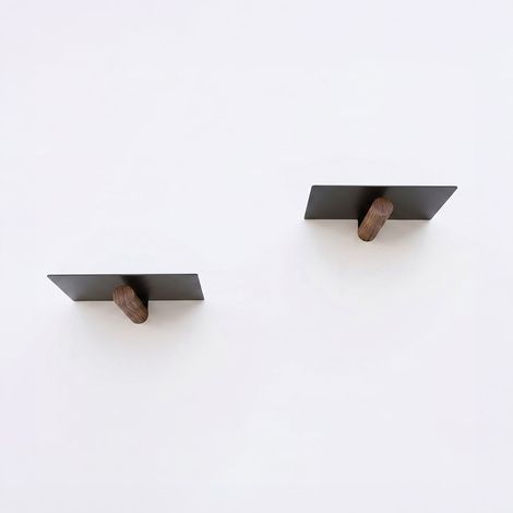 Wandregal mit Zeitschriftenhalter aus Metall und Holz Myrinthor (1/5)