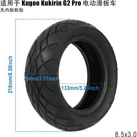 Pneus tubeless 8,53,0 adaptés à la trottinette électrique Kugoo G2 Pro  pneus élargis résistants à l'usure 8 1/2X3,0 (1/5)