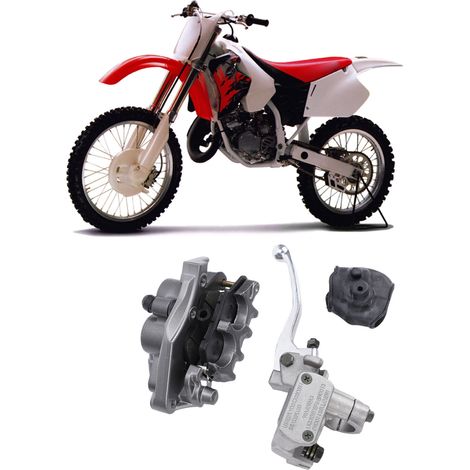 Étrier et maître-cylindre de frein avant 45150-KZ4-J21 45510-KCE-671, compatibles avec les modèles CR125R, CR250R, CR500R, CRF125F, CRF125FB et CRF150F. (1/3)