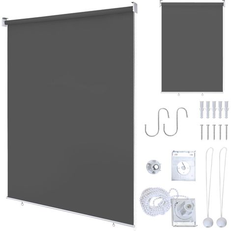 Wolketon Store vertical enrouleur extérieur pour terrasse ou balcon Paravent rétractable Protection solaire 100x240CM Anthracite