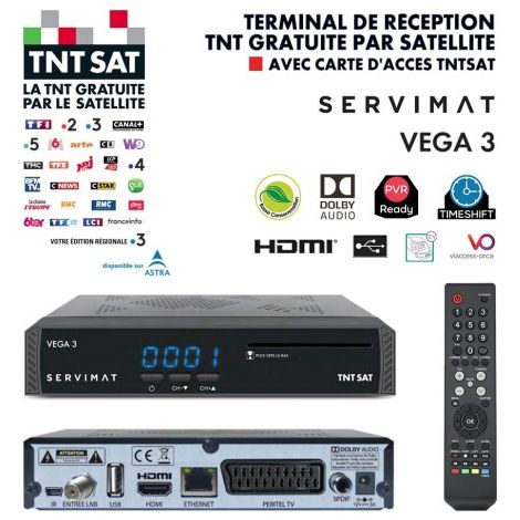 Récepteur TNT Satellite – Décodeur multi-satellites avec HDMI et USB – Son Dolby Digital – Enregistrement sur unité externe – Servimat (1/4)