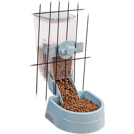 Distributeur automatique de nourriture pour lapins de 1 L, gamelles pour lapins et bols à eau, petite gamelle pour animaux de compagnie avec couvercle, idéale pour les lapins, les furets, les chats et (1/5)