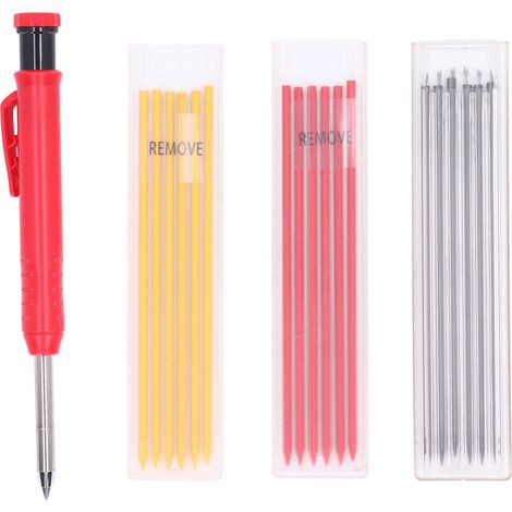 Lot de 19 crayons de charpentier ABS carbure de tungstène, marqueur de construction avec recharges (1/5)