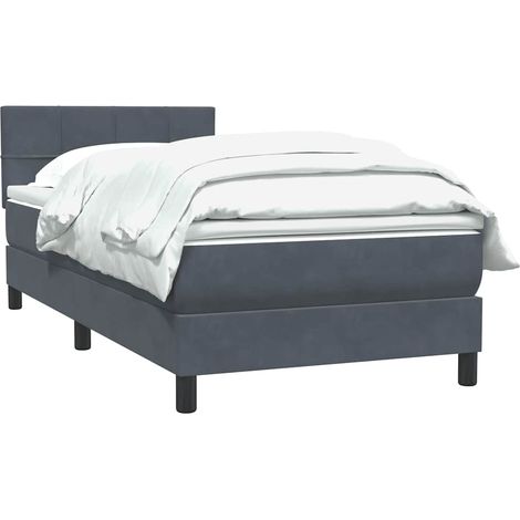 Boxspringbett mit Matratze Dunkelgrau 80x220 cm Samt vidaXL