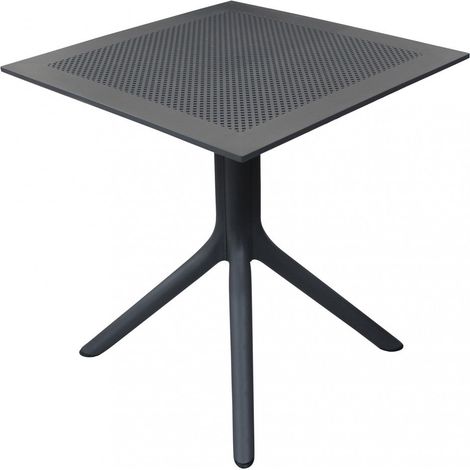 Tavolo quadrato antracite 80x80 cm in polipropilene resistente per esterno Jarvis