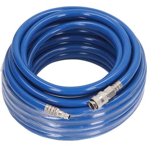 Tuyau d'air 15m 49,21ft Flexible Léger PVC Haute Pression avec Raccord Rapide 1/4in NPT (1/5)