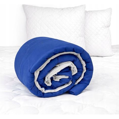 Edred贸n 160x200 cm. C谩lido todo el a帽o AZUL-BLANCO + 2 almohadas 50x60 (1/5)