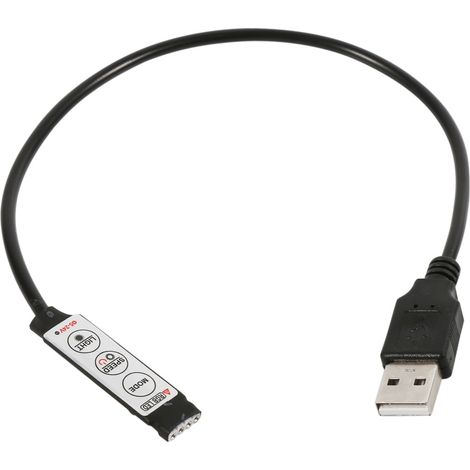Mini Contrôleur LED USB - 5-24V RGB Avec 3 Touches - 19 Modes Dynamiques - Pour Bandeau Lumineux (1/5)