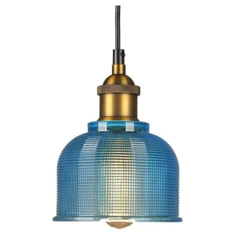 ZOLGINAH Vintage Lampe Suspension Industrielle En Verre Luminaire Suspension E27 Loft Suspension Luminaire pour Salon Chambre Restaurant Café Bar (Bleu) (1/5)