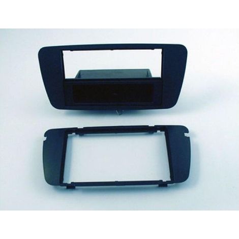 Facade 1Din autoradio avec vide poche compatible avec Seat Ibiza 08-15 noire nit