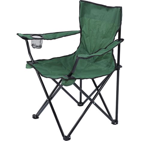Chaise de camping portable, pliable, antidérapante et imperméable, idéale pour la pêche et la plage en extérieur (verte). (1/5)