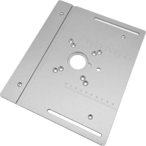 Frästisch Einlegeplatte aus Aluminiumlegierung für Holzfräsen, Wendebrett Trimmer, Gravierwerkzeuge, Tischkreissägen, Werkbänke Silber (1/4)