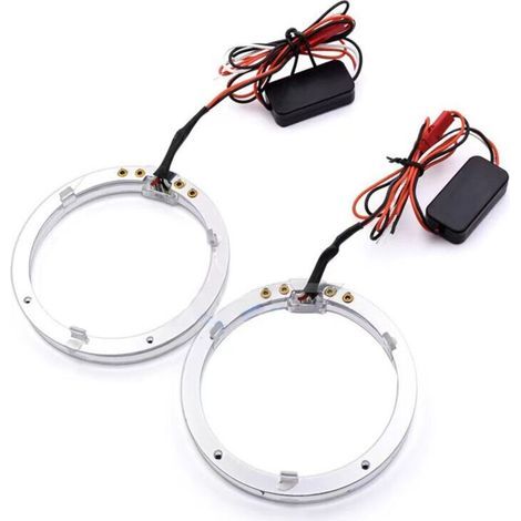 Stück rote LED-Angel-Eyes-Halo-Ringe (Tagfahrlicht, Blinker, Nebelscheinwerfer, 110 mm/4,33 Zoll) für Autos, von DEBUNS (1/5)