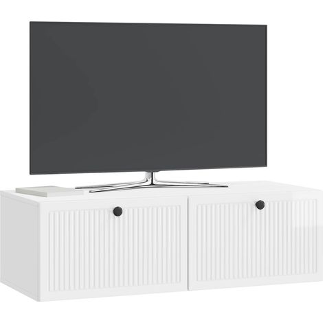 Maison Exclusive - Wandmontierter TV-Schrank Hochglanz Weiß 98 x