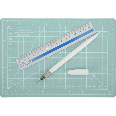 Ensemble de couteaux de précision Exacto, couteau de précision portable pour loisirs créatifs, carnet de croquis et gravure, bloc de découpe A5, règle en aluminium, lot de 12 lames (1/5)