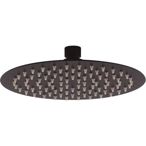 Pomme de douche ronde 25 cm noir mat (1/2)