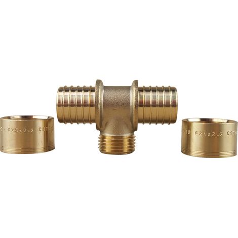 Té à glissement PER Ø25 - Mâle 1/2" (15/21) - PER Ø25 - IBP Bänninger (1/2)