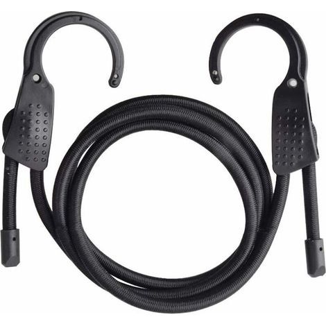 Extra breiter Stahl-Bungeehaken, Gepäck-Bungeeseile mit Karabiner, Schwarz (1/5)