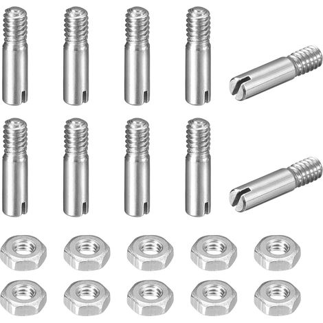 10pcs Goupilles Cylindriques avec Écrou, M2.5x8mm Goujon Cylindrique Fendu Fileté Externe 304 Acier Inoxydable Industriel Mécanique Chevilles Support Étagère Tige Fixation Meubles (1/5)