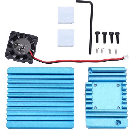 Radiateur de dissipateur thermique en alliage d'aluminium, avec Mini ventilateur de refroidissement, refroidisseur à ailettes pour NanoPi R2S