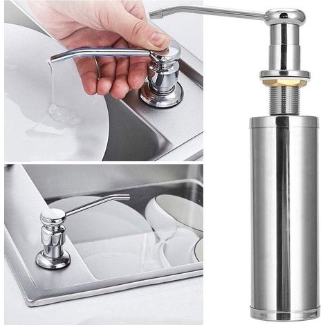 Integrierter, nachfüllbarer (300 ml) Seifenspender aus Edelstahl für Waschbecken – AquaForge (1/5)