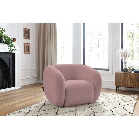 BOBOCHIC - Fauteuil CELINE tissu lisse Rose (1/5)
