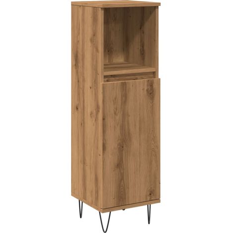 vidaXL Armadietto Bagno Rovere 30x30x100 cm Legno Multistrato (1/6)