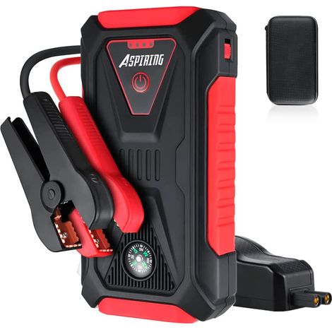 Démarreur de secours pour voiture ASPIRING, booster de batterie 12 V, puissance de pointe 1500 A, capacité 23000 mAh, convient aux voitures, camions et SUV (moteurs. (1/4)