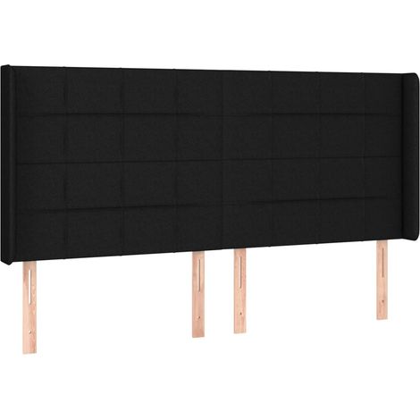 Maison Exclusive - Testiera ad Orecchio Nera 163x16x118/128 cm in Tessuto