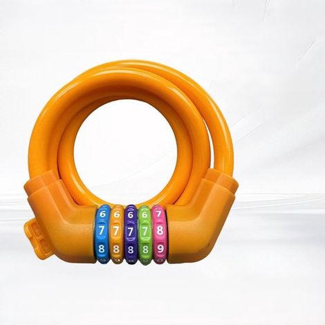 Candado para bicicleta con números para niños (10 mm x 1,2 m), candado de cable antirrobo con combinación de código, accesorios para bicicleta (1/5)