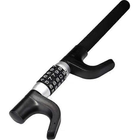 Antivol de volant de voiture, verrou à code, protection de sécurité universelle pour véhicule, double crochet de sécurité (1 pièce, noir) (1/5)
