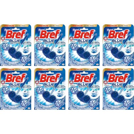 BREF SET 8 CONFEZIONI WC POWER ACTIV BLUE DETERGENTE PROFUMATORE IN PASTIGLIE IGIENIZZANTE FRESCO FORMATO 50 G (1/5)