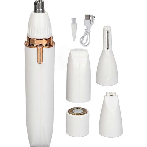 Ensemble de tondeuse 4 en 1 pour femmes, multifonctionnelle, rechargeable et lavable, épilateur électrique pour sourcils et nez, jambes et aisselles YMMR (1/5)