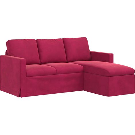 vidaXL Canapé Bordeaux 178 x 134 x 80 cm Velours