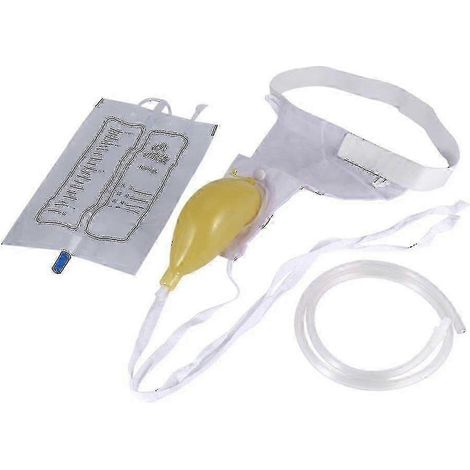 Urinoir portable pour hommes, utilisable en voyage au chevet du patient, cathéter externe réutilisable avec poche à urine, design ergonomique. (1/4)
