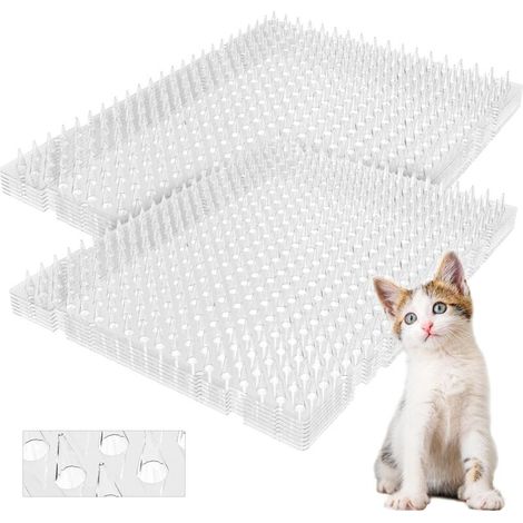 Anti-Cat Mat 12 Pack - 42cm×32cm Anti-Cat Mat with Spikes Outdoor, Mat for (1/4)