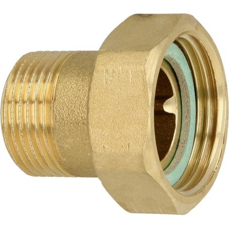 Raccord FM/FF 3/8'' x 1/2'' à joint plat laiton nu