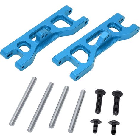 Lot de 2 bras de suspension avant en alliage d'aluminium à structure poreuse pour modèles réduits RC ECX 2WD 1/10 (bleu). Angle de réglage ajustable pour une réduction des vibrations. (1/5)
