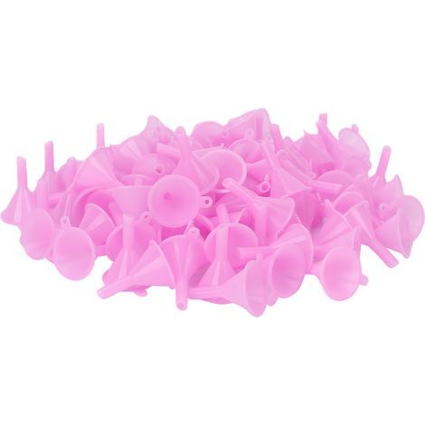 100 Stück kleine, rosafarbene Trenntrichter aus Kunststoff für Parfums, Gesichtswasser und Kosmetika (1/5)
