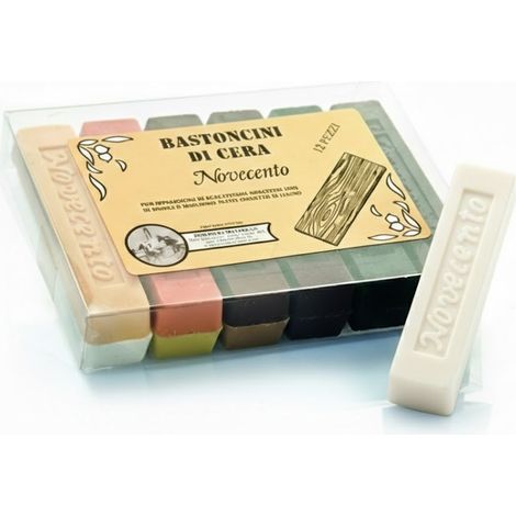 BASTONCINO DI CERA colore bianco- 12 pezzi  - NOVECENTO