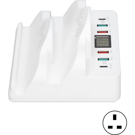 Station de Charge Sans Fil Hub USB QC3.0 PD Rapide avec Écran pour Plusieurs Appareils Prise Royaume-Uni 100-240V (1/5)