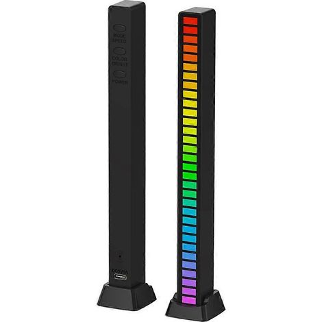 Barre lumineuse LED RGB 5V USB activée par le son, décoration de bureau sans fonction mémoire (1/4)