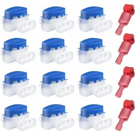 Lot de 12 connecteur de câble étanche 3 trous connecteurs de fils électriques sertis connecteur de tondeuse à gazon rempli de gel avec 4 bornes de connexion pour tondeuses à gazon robotiques Husqvarna (1/5)