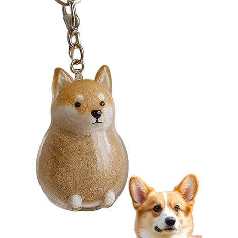 Caja de almacenamiento conmemorativa con llavero/colgante de colección de pelo de perro, botella conmemorativa de pelo de mascota con forma de perro, cápsula de colección de pelo de mascota DIY, recue